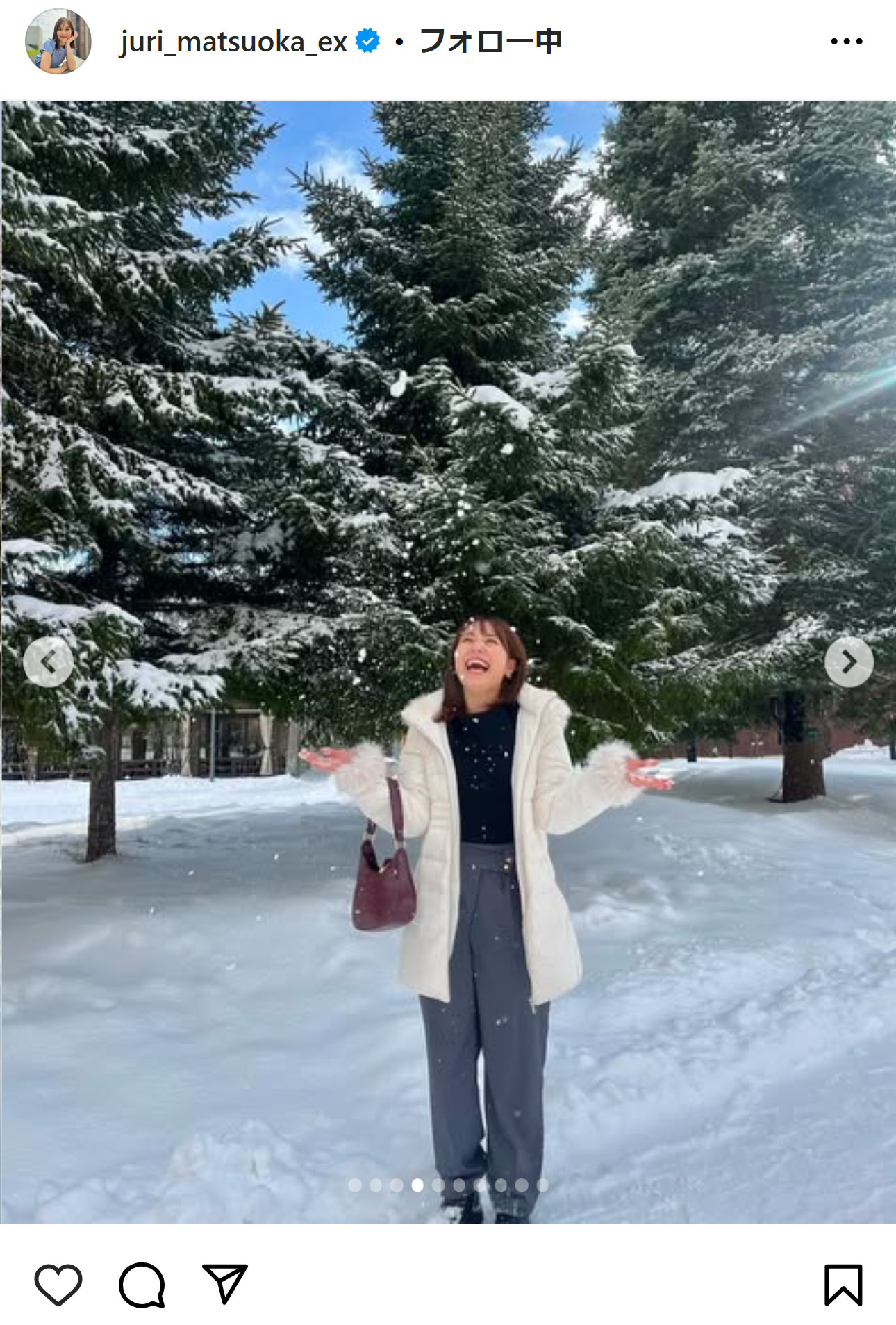 松岡朱里アナのインスタグラムから