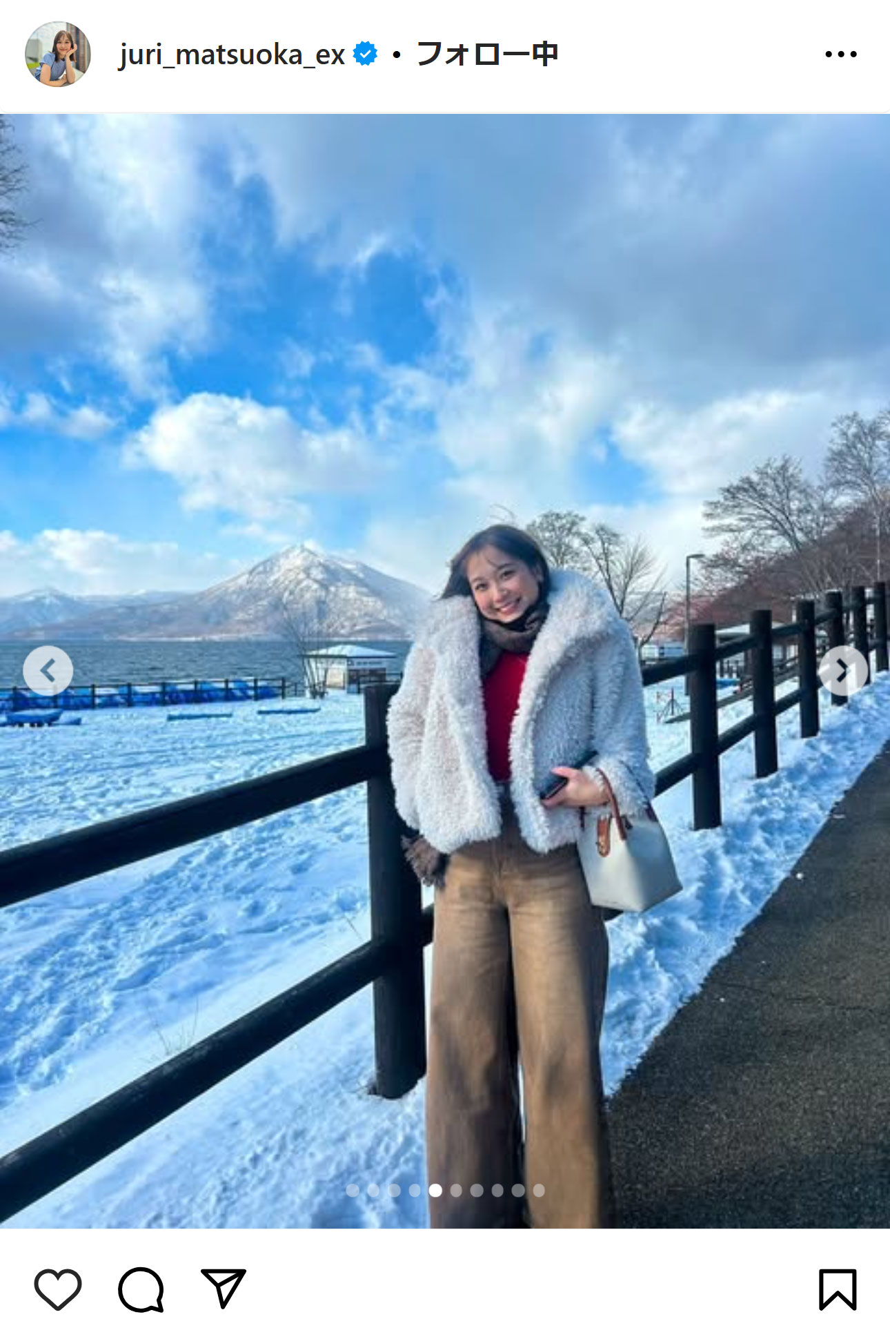 松岡朱里アナのインスタグラムから