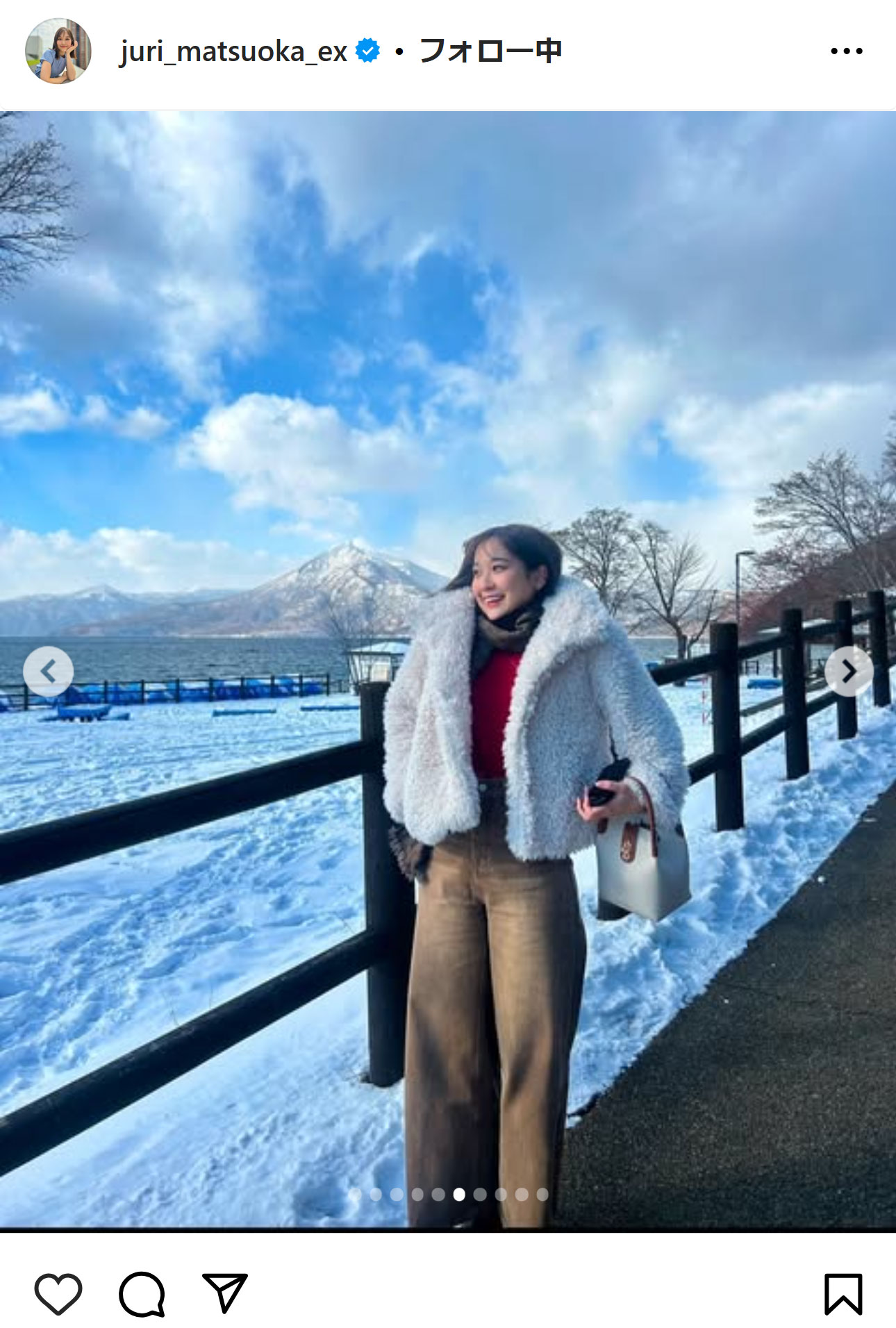 松岡朱里アナのインスタグラムから
