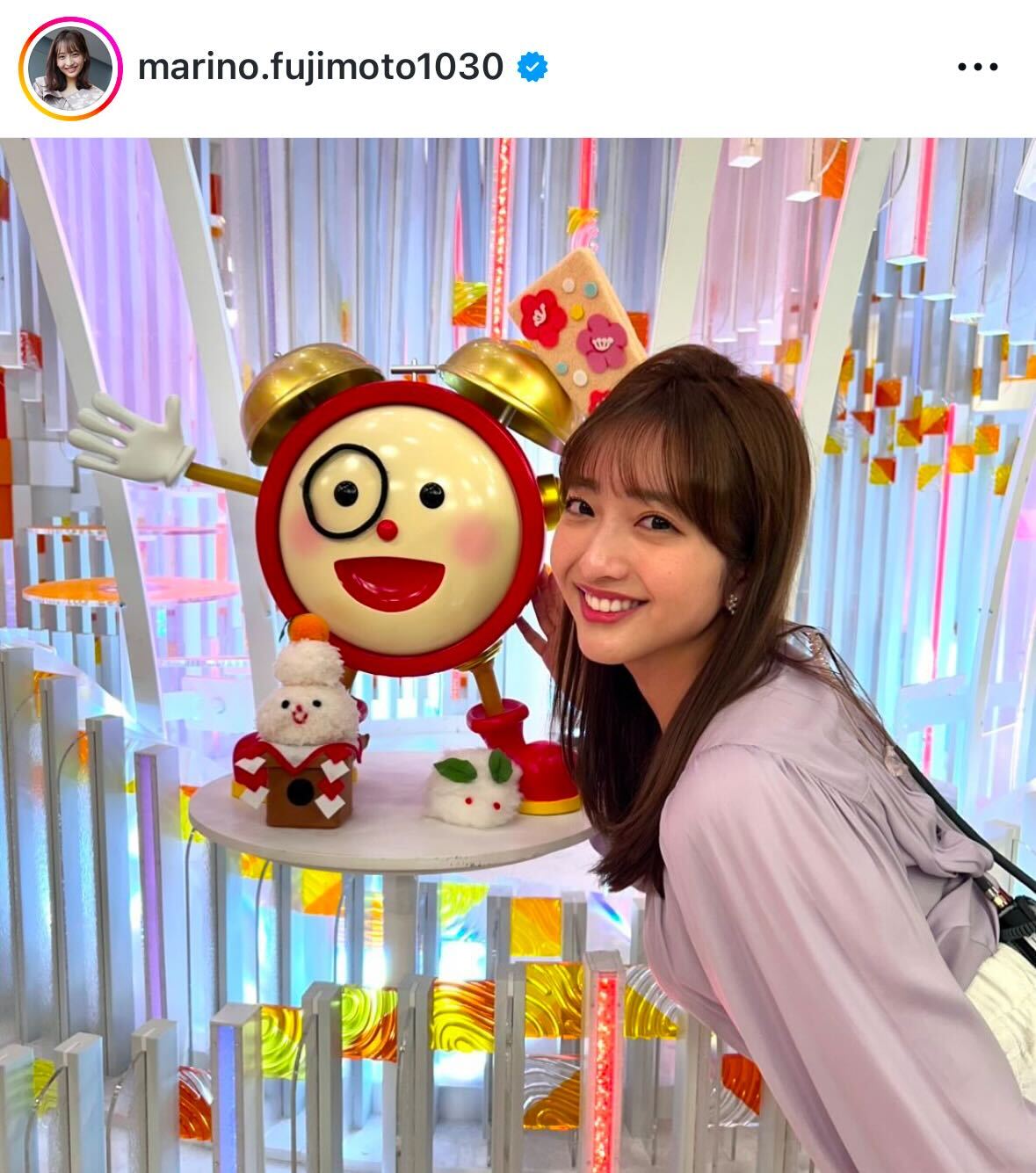 藤本万梨乃アナのインスタグラムから
