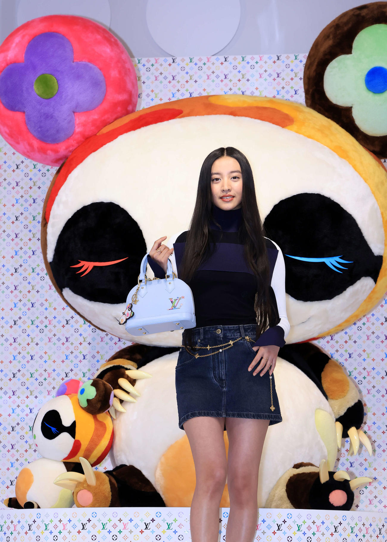 「LOUIS VUITTON×MURAKAMI」のフォトコールに登場したKoki，（撮影・浅見桂子）