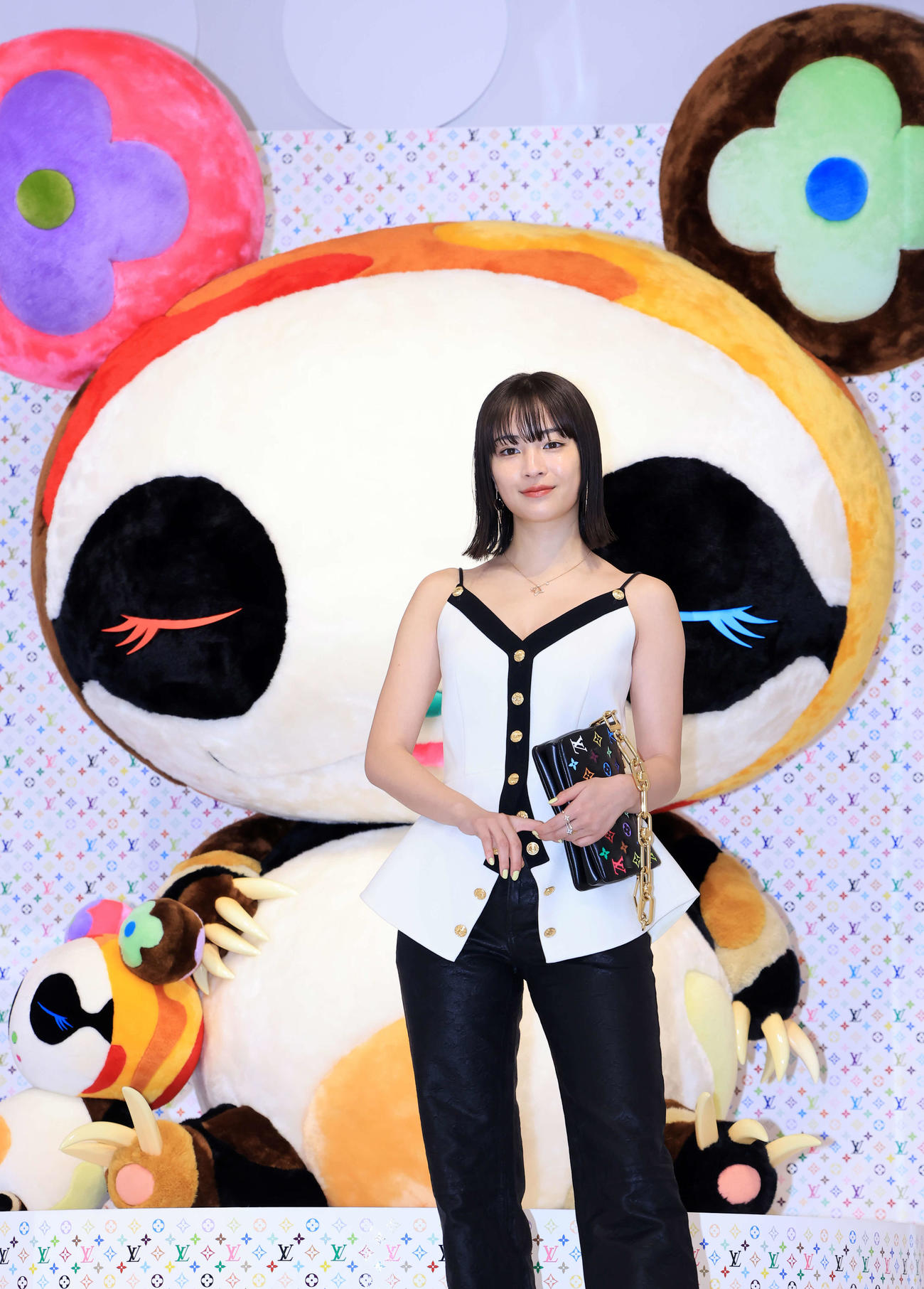 「LOUIS VUITTON×MURAKAMI」のフォトコールに登場した広瀬すず（撮影・浅見桂子）