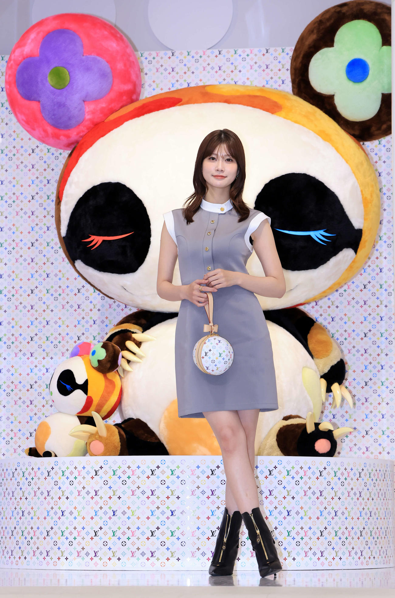 「LOUIS VUITTON×MURAKAMI」のフォトコールに登場した生見愛瑠（撮影・浅見桂子）