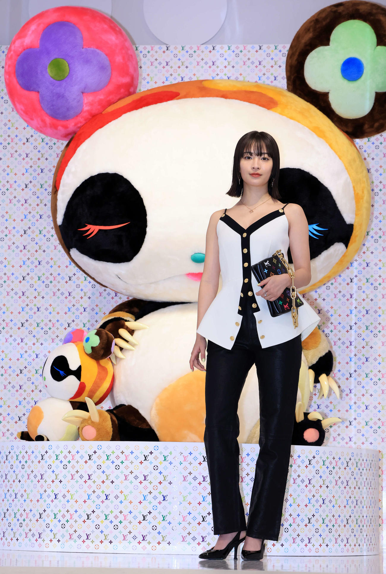 「LOUIS VUITTON×MURAKAMI」のフォトコールに登場した広瀬すず（撮影・浅見桂子）