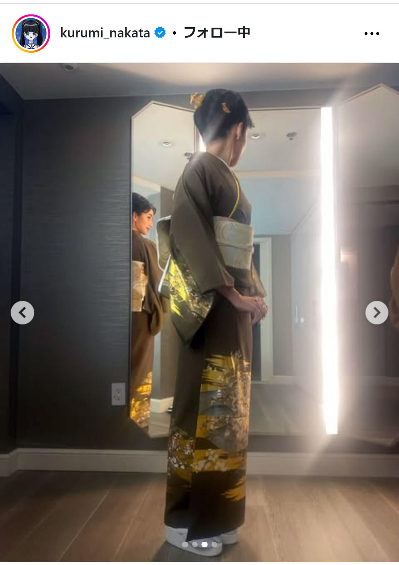 中田クルミのインスタグラムから