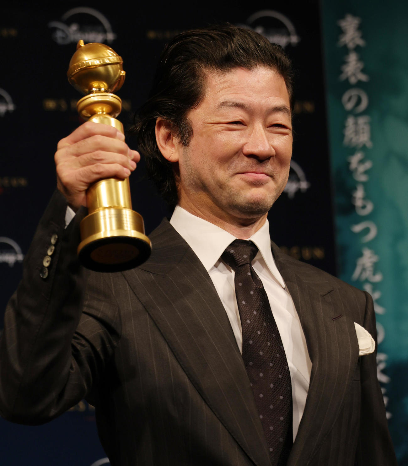 「SHOGUN　将軍」のゴールデングローブ賞4冠受賞記念会見に登場した助演男優賞の浅野忠信（撮影・野上伸悟）