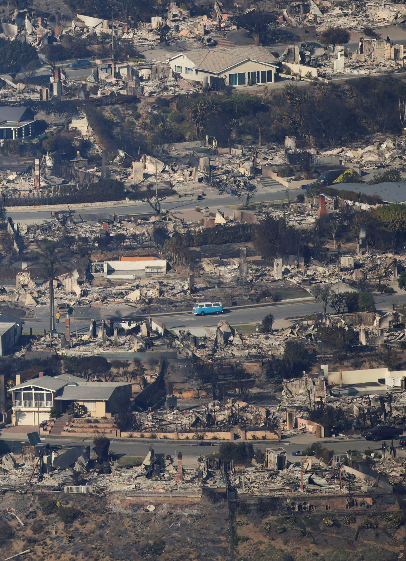 大規模火災の被害を受けた米カリフォルニア州パシフィックパリセーズ