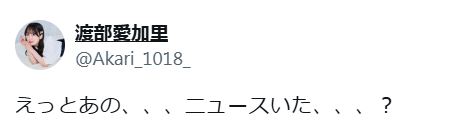 渡部愛加里のXから