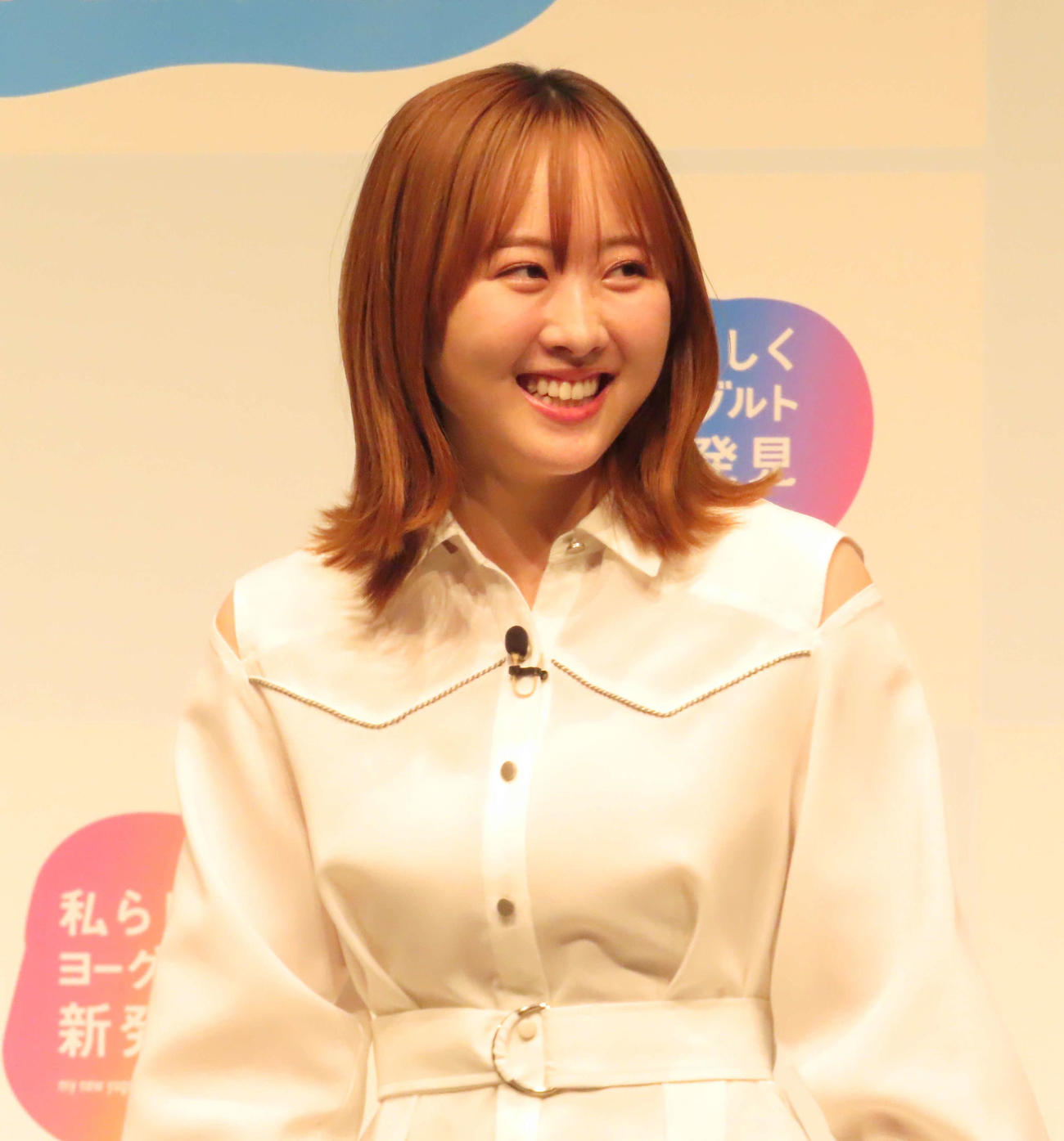 「私らしくヨーグルト新発見」プロジェクト発表会に出席した本田望結