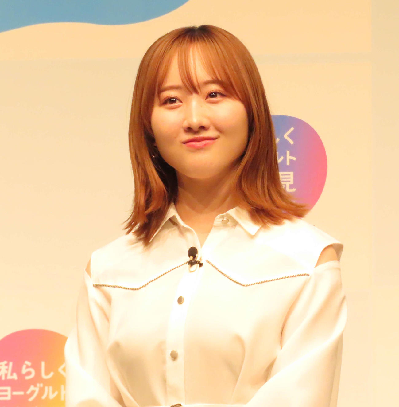 「私らしくヨーグルト新発見」プロジェクト発表会に出席した本田望結