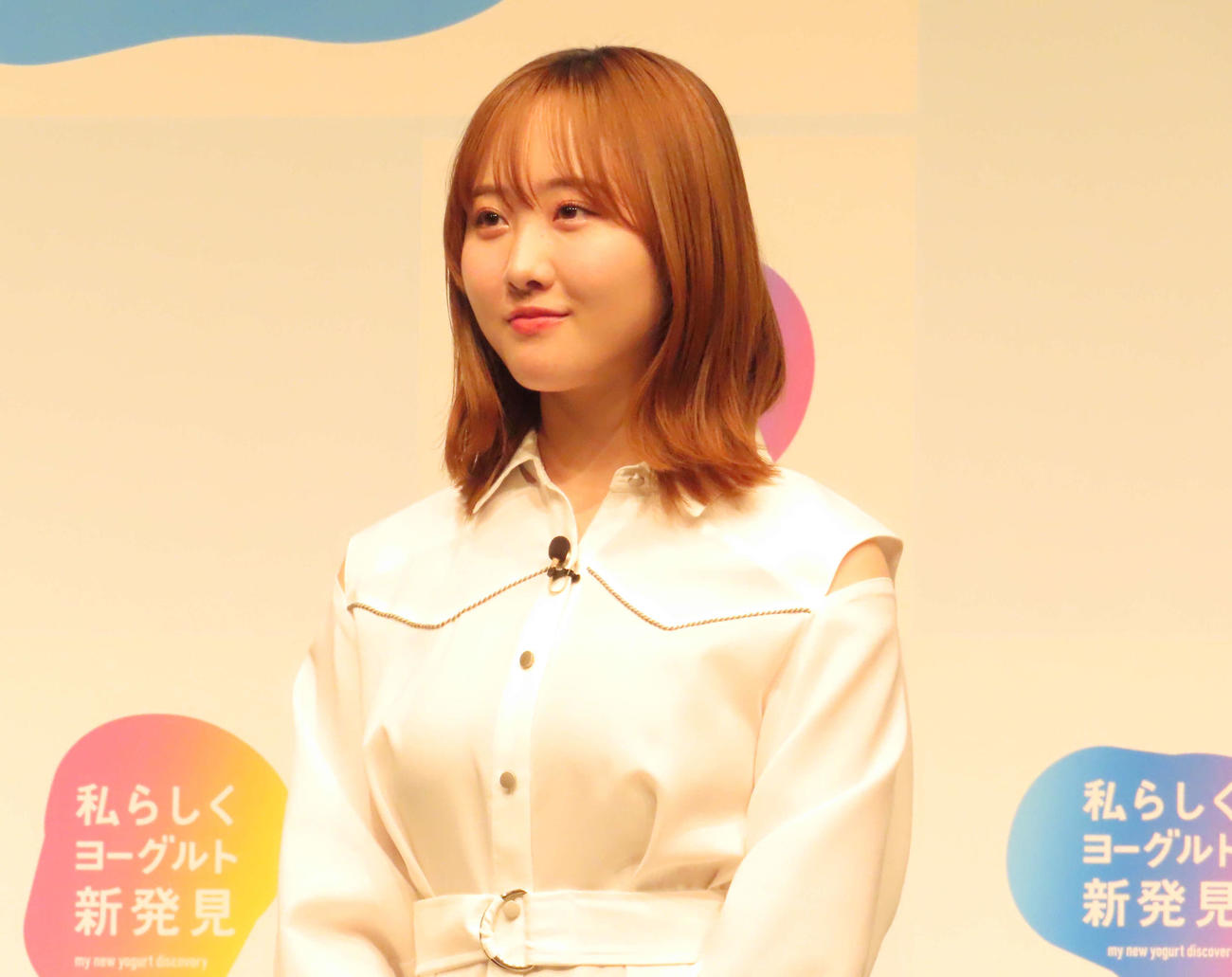 「私らしくヨーグルト新発見」プロジェクト発表会に出席した本田望結