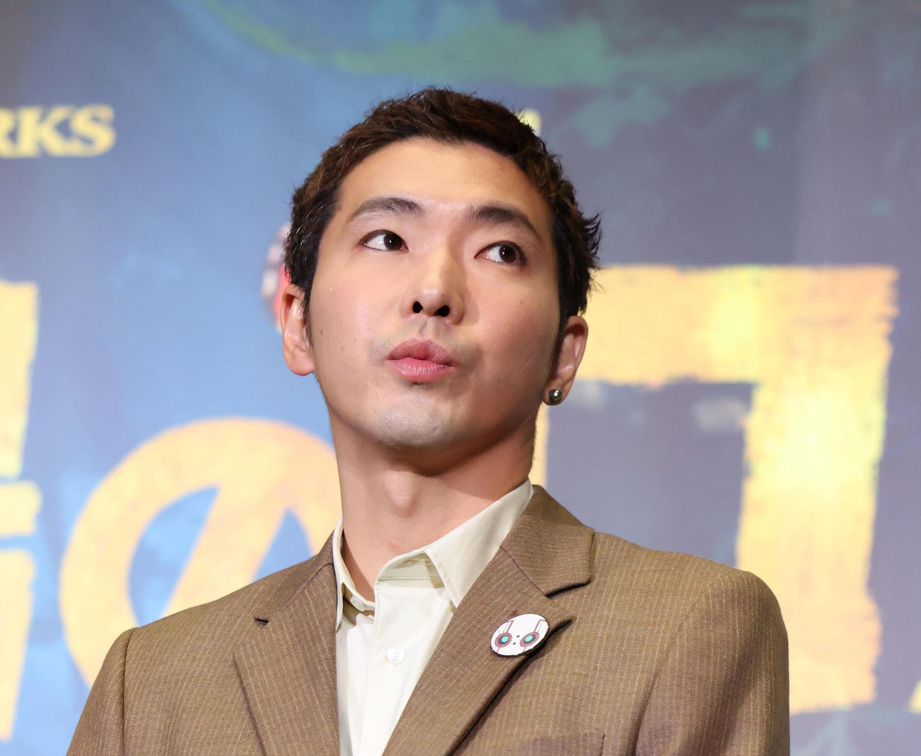 「野生の島のロズ」完成披露試写会に登壇した柄本佑（撮影・横山健太）