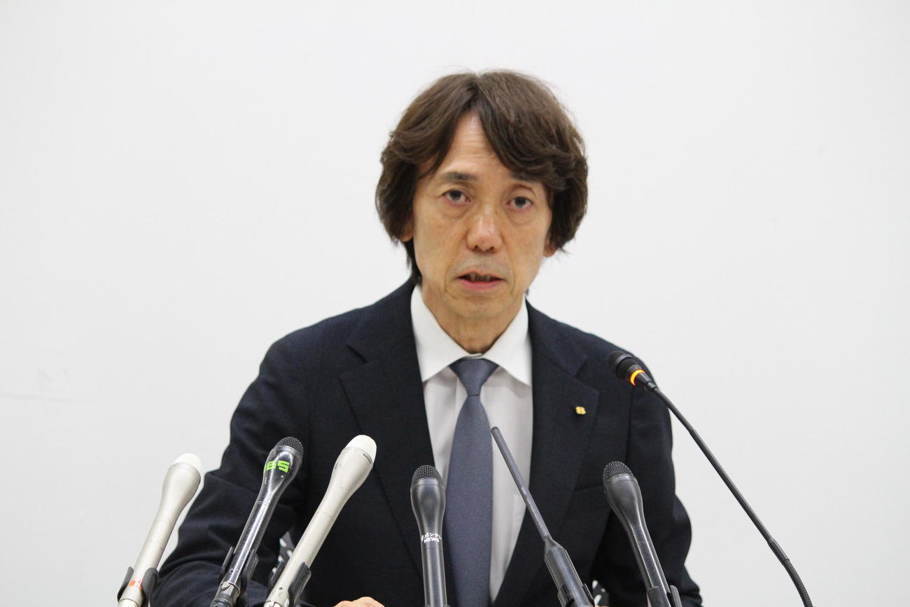2時間を超す会見で、関西テレビ社長として説明した大多亮氏