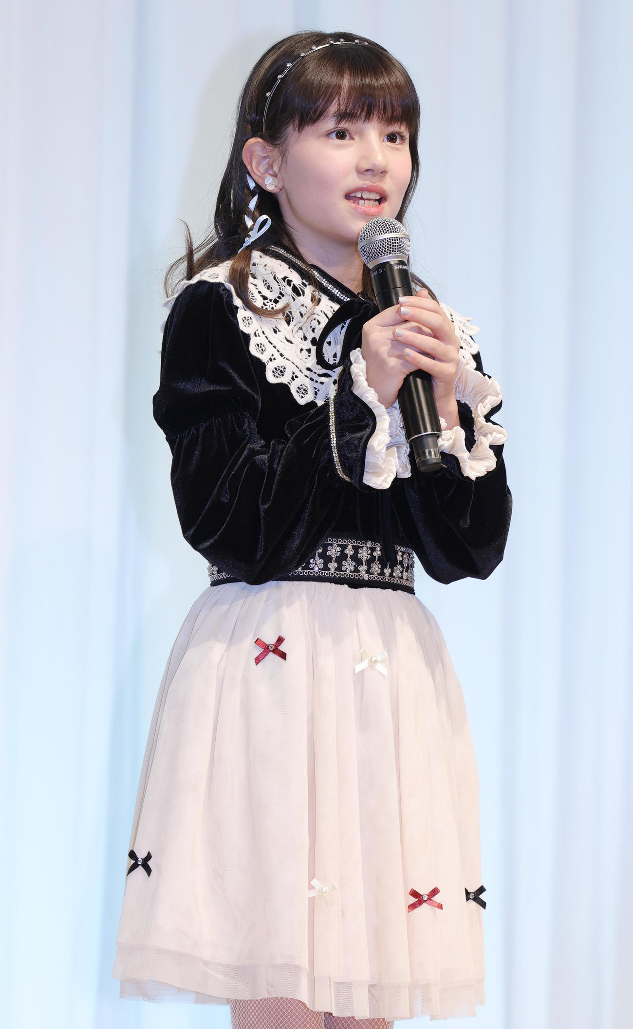 松竹創業130周年記念イベントに登場したマイカ・ピュ（撮影・野上伸悟）