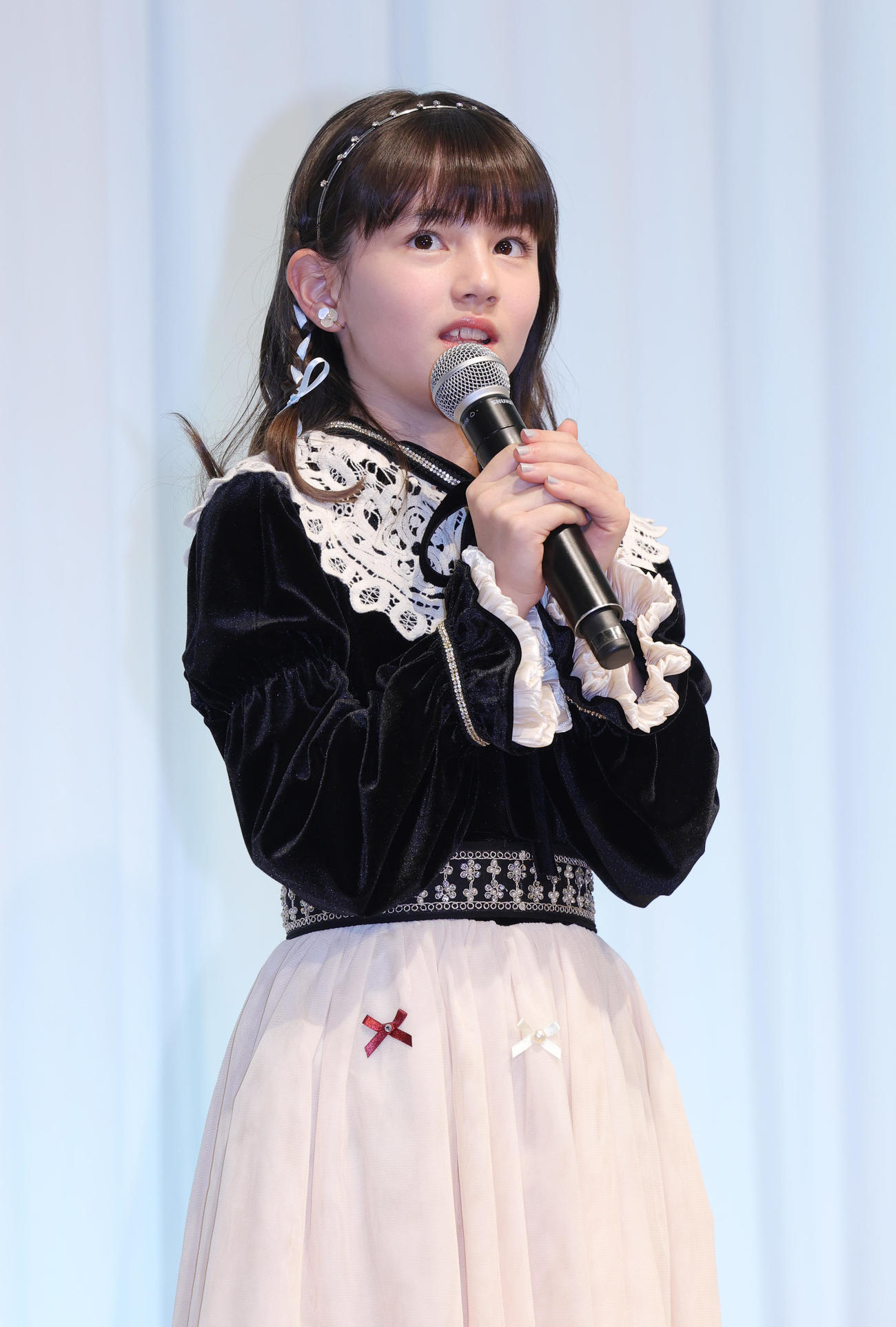 松竹創業130周年記念イベントに登場したマイカ・ピュ（撮影・野上伸悟）