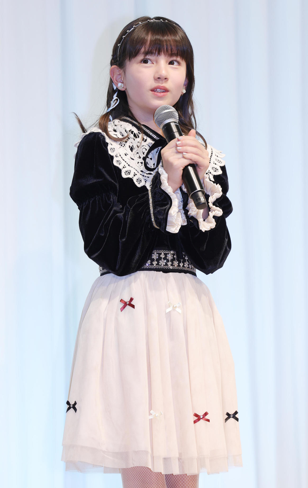 松竹創業130周年記念イベントに登場したマイカ・ピュ（撮影・野上伸悟）