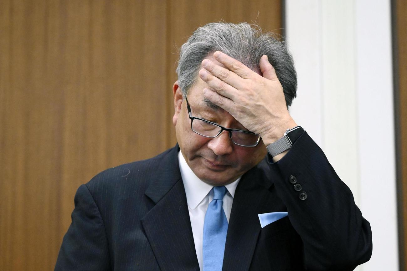 フジテレビ副会長として取材に応じる民放連の遠藤龍之介会長（共同）