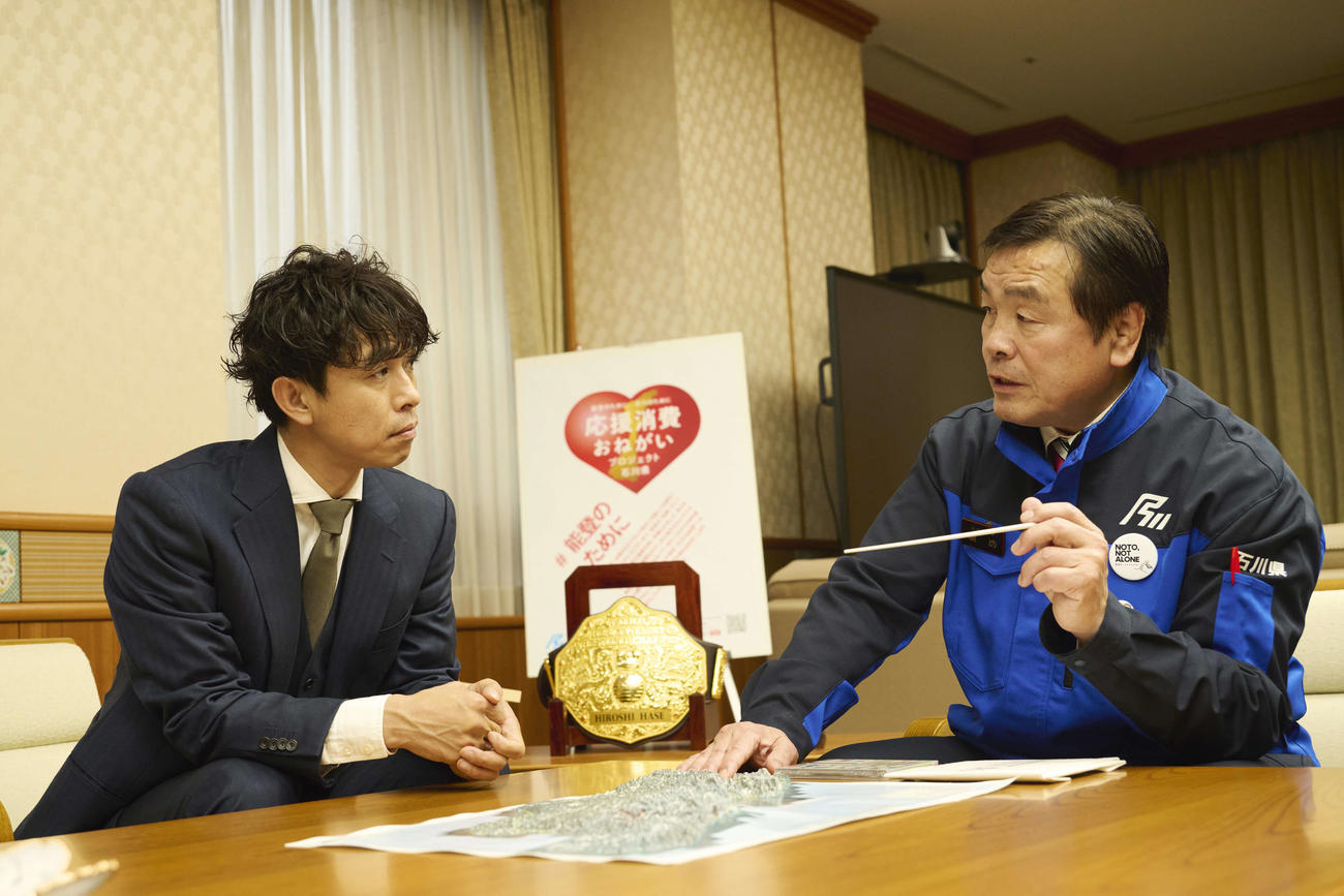 馳浩石川県知事を表敬訪問した井ノ原快彦