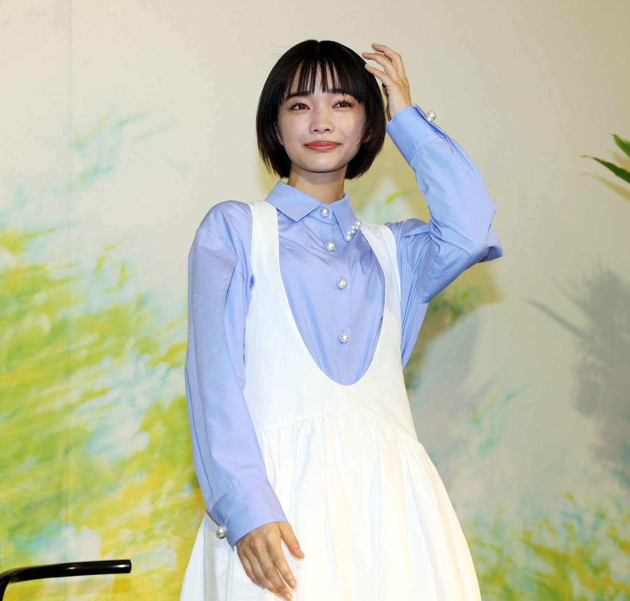 NHK2026年度前期連続テレビ小説「風、薫る」制作発表・主演会見で主演に選ばれうれし涙を見せる見上愛（撮影・宮地輝）