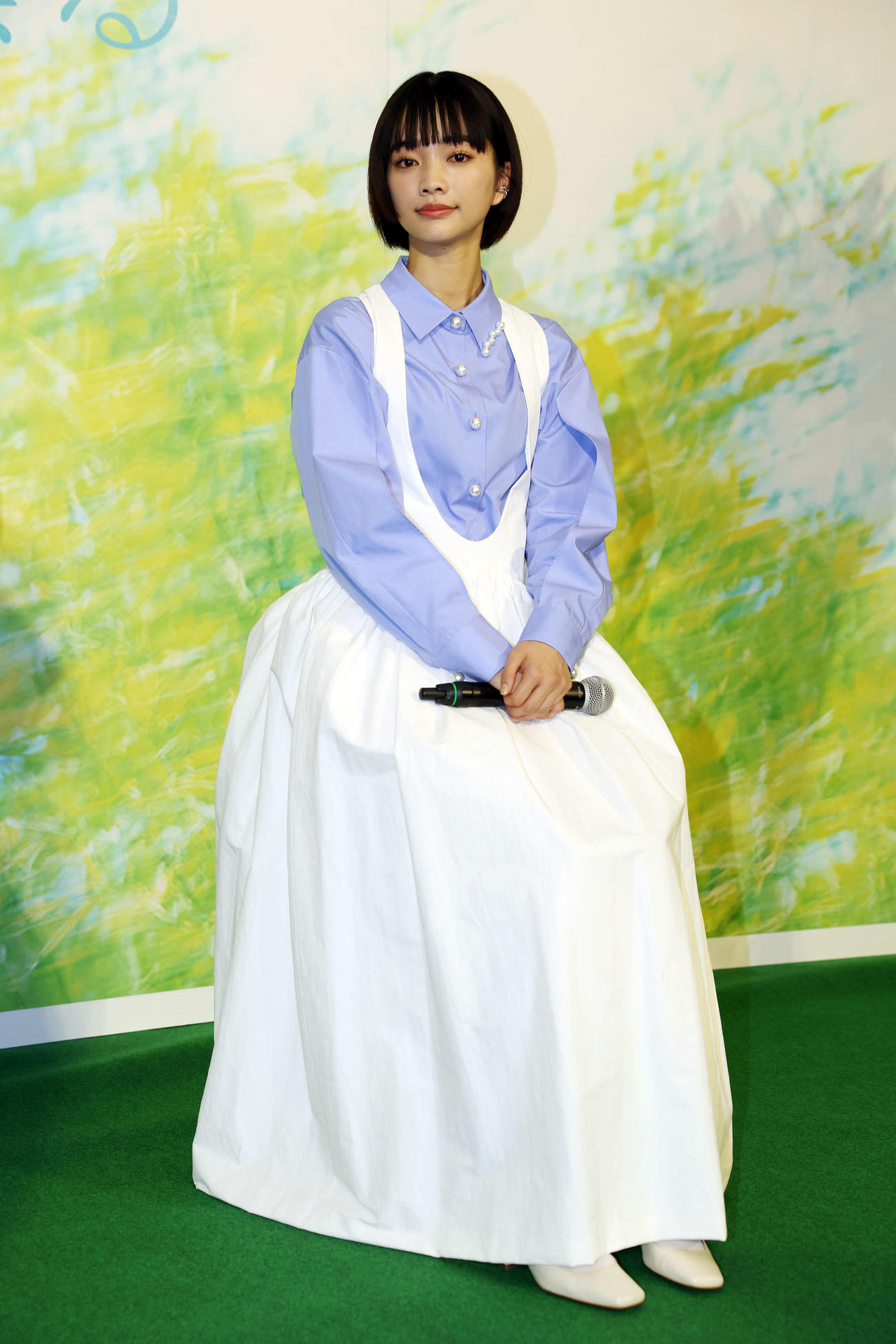 NHK2026年度前期連続テレビ小説「風、薫る」制作発表・主演会見で主演に選ばれた見上愛（撮影・宮地輝）
