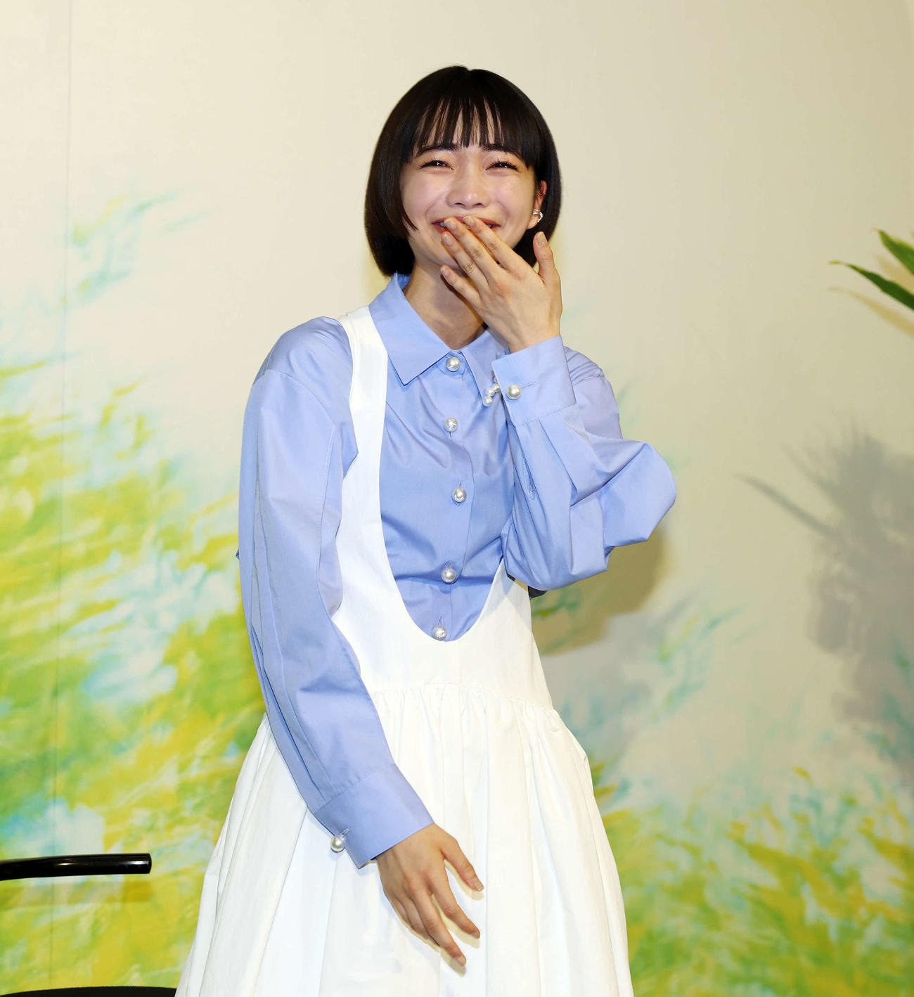 NHK2026年度前期連続テレビ小説「風、薫る」制作発表・主演会見で主演に選ばれうれし涙を見せる見上愛（撮影・宮地輝）
