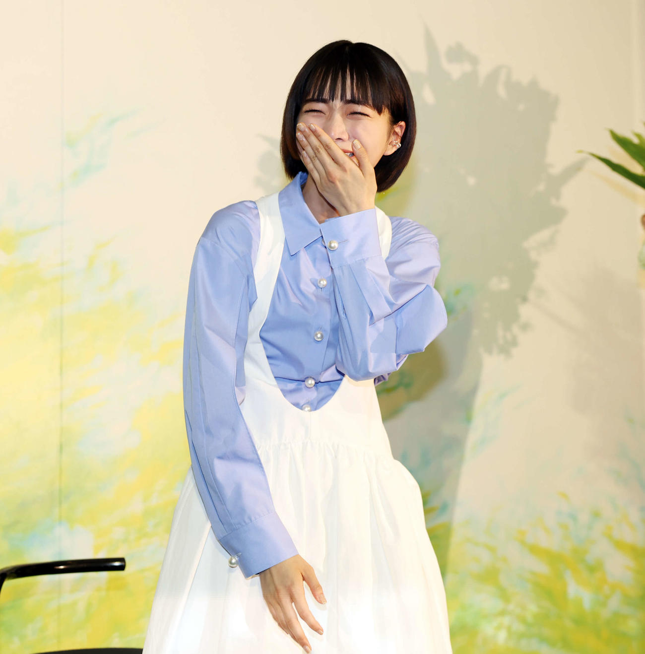 NHK2026年度前期連続テレビ小説「風、薫る」制作発表・主演会見で主演に選ばれうれし涙を見せる見上愛（撮影・宮地輝）