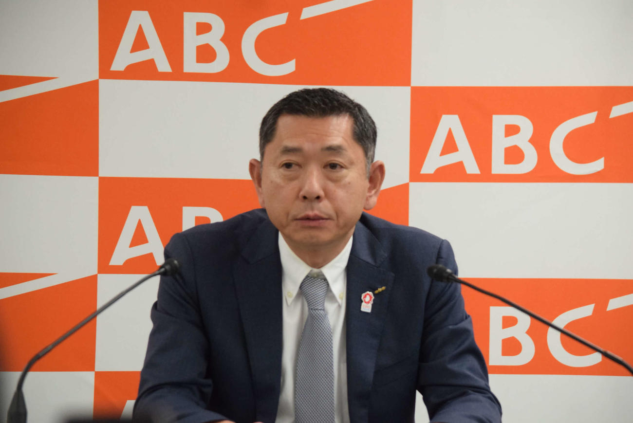 ABCラジオの高橋靖史代表取締役社長（撮影・阪口孝志）
