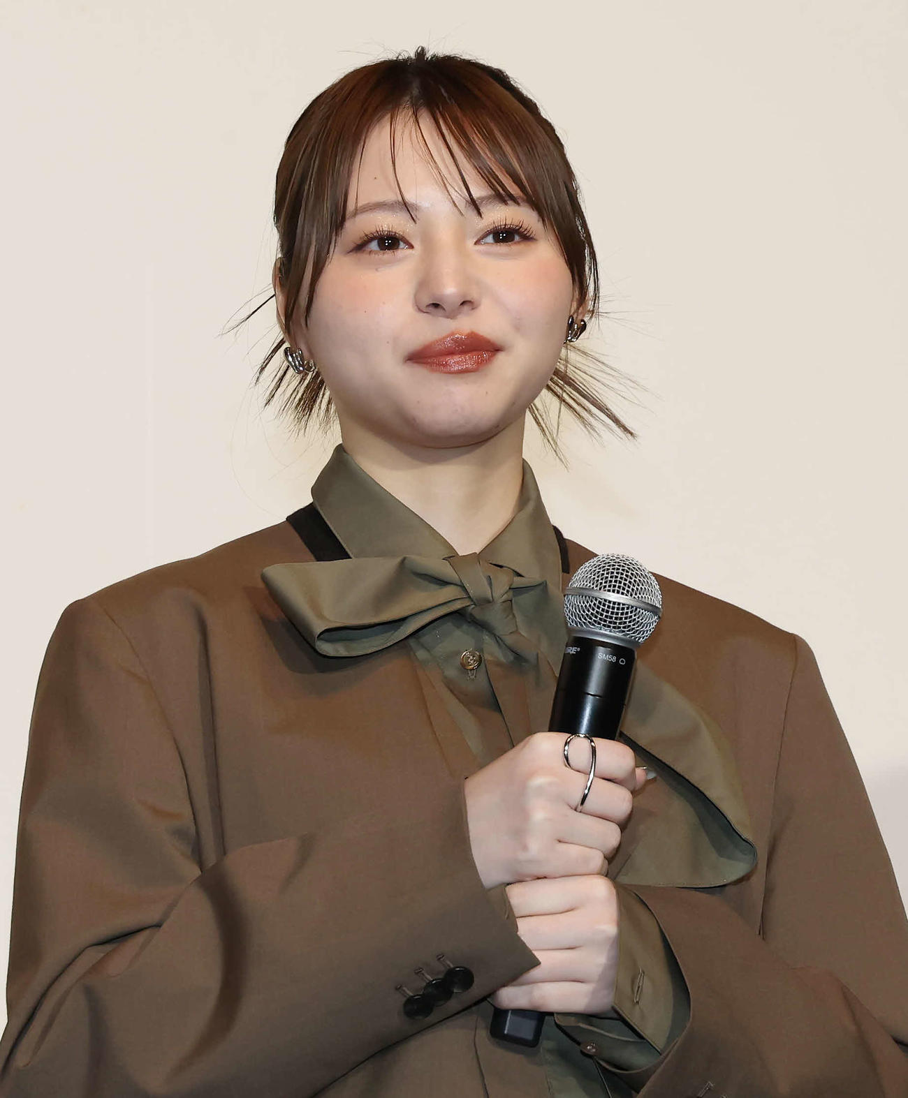 映画「悪鬼のウイルス」公開記念舞台あいさつで登壇した吉田伶香（撮影・丹羽敏通）