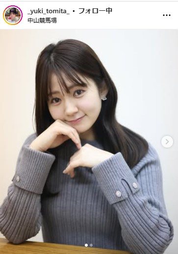 テレビ東京の冨田有紀アナウンサーのインスタグラムから