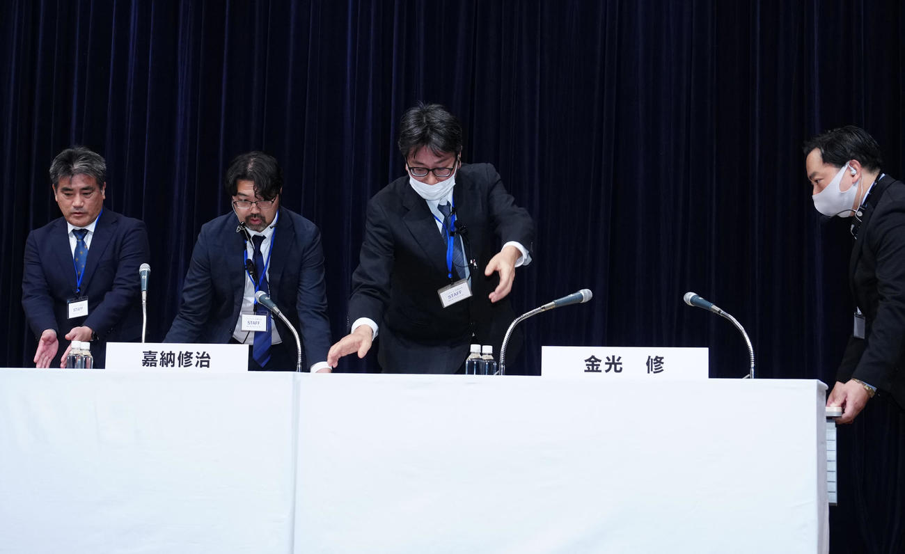 フジテレビが行う記者会見の席が追加される（撮影・江口和貴）
