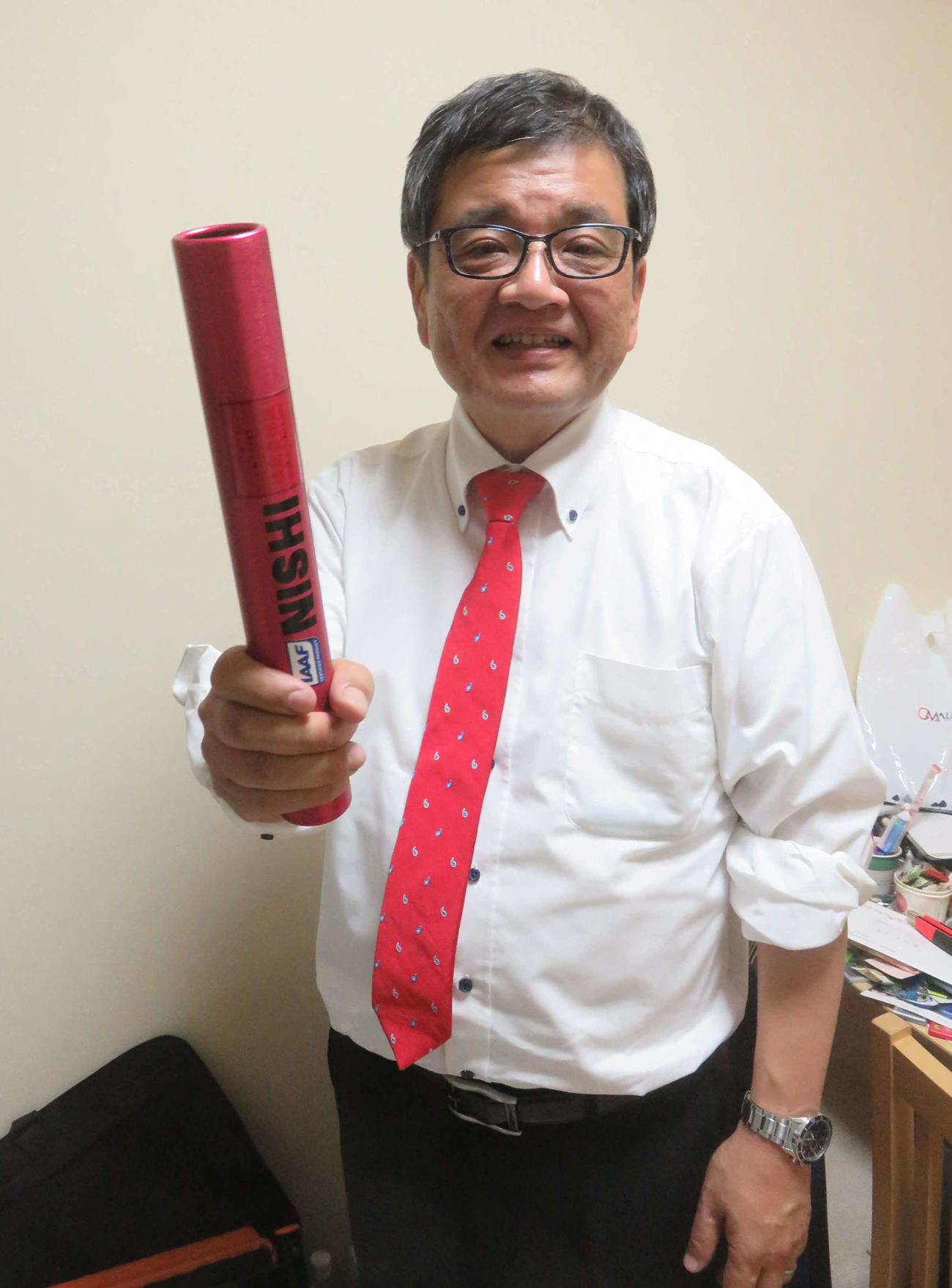 19年6月、東京五輪出場の選手たちにエールを送る森永卓郎さん