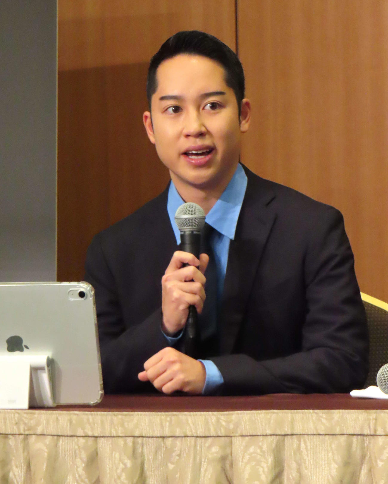 「三月花形歌舞伎」取材会に出席した中村虎之介
