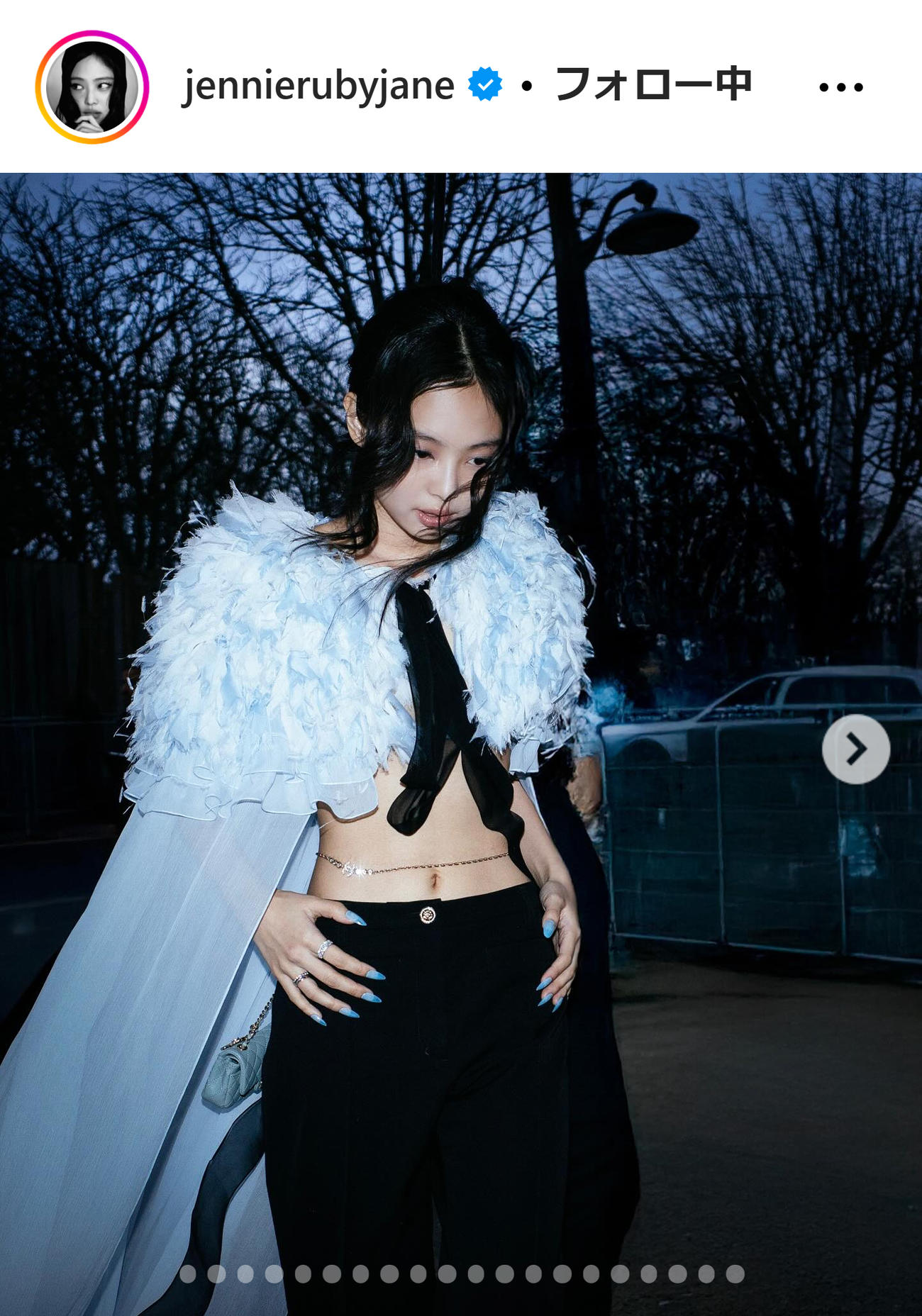 JENNIEのインスタグラムから