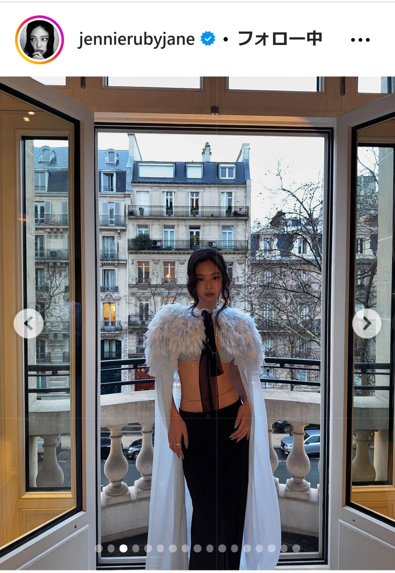 JENNIEのインスタグラムから