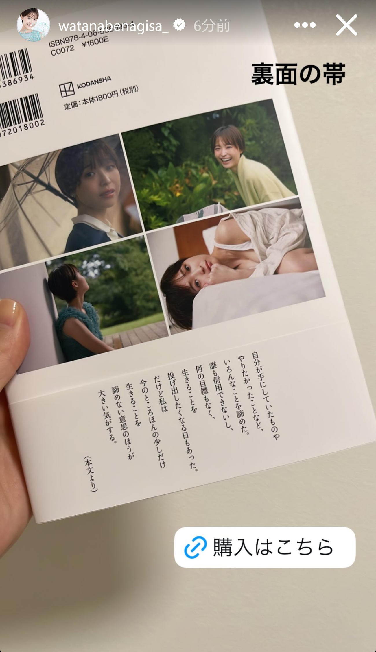 渡邊渚さんのインスタグラムから
