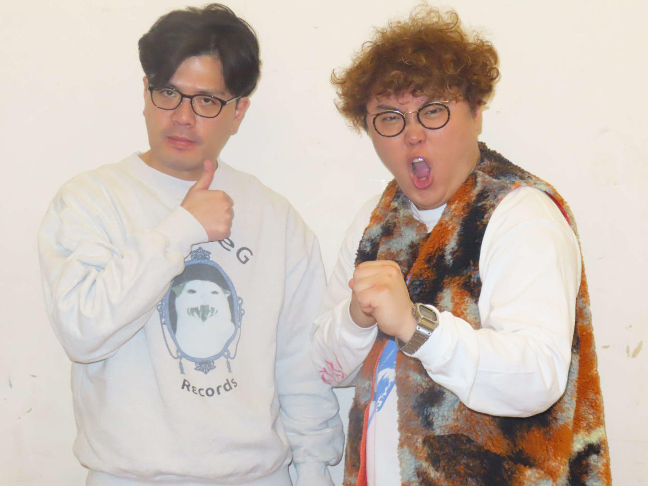 「マユリカのうなげろりん！！　presents　『部屋と捨て猫とさゆり～赤いランプが光ったら警備員出動の合図やからねぇ～』」を開催するマユリカの阪本（左）と中谷
