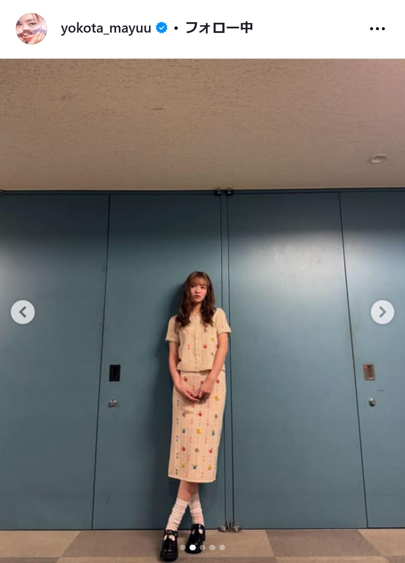 横田真悠のインスタグラムから