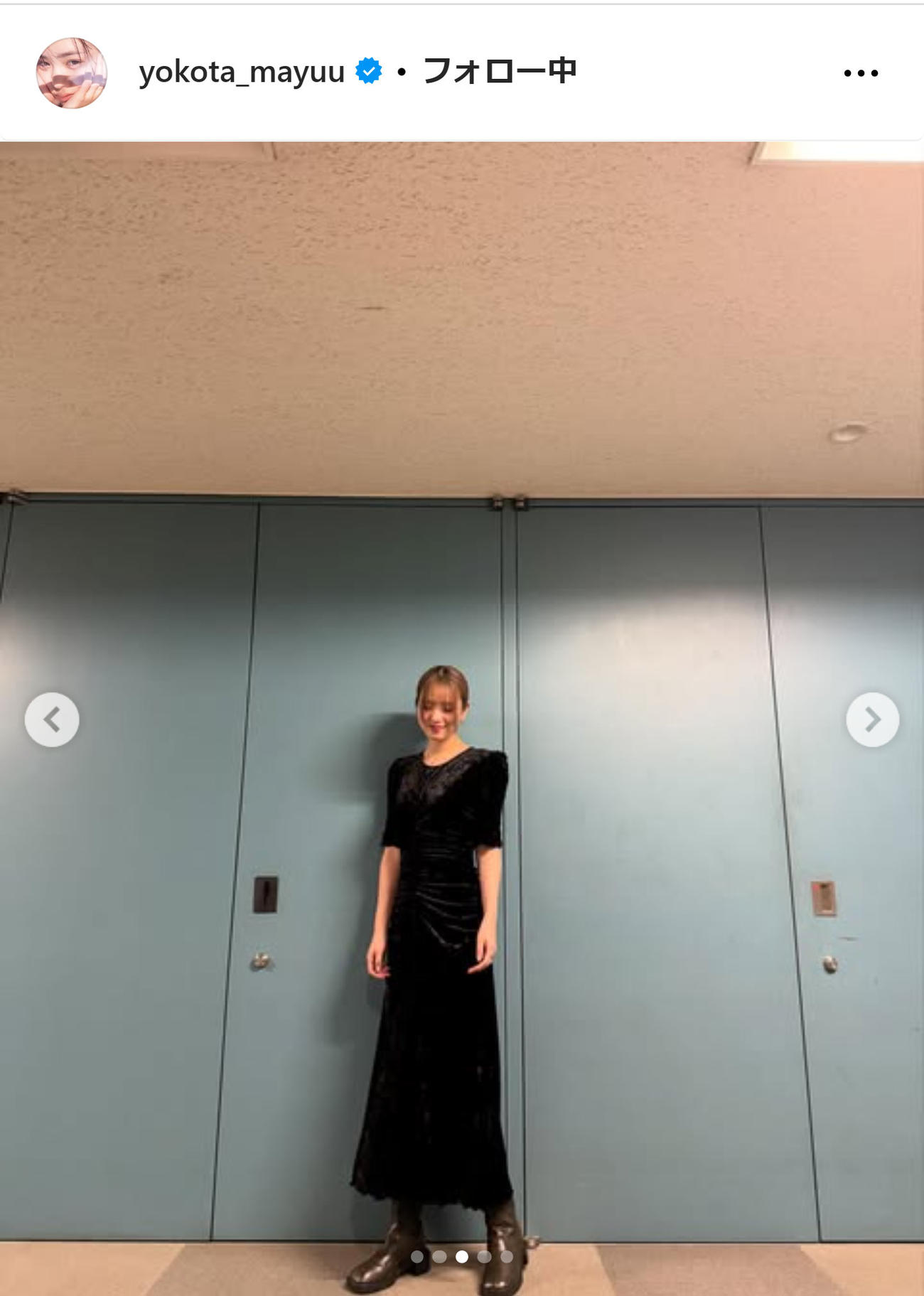 横田真悠のインスタグラムから