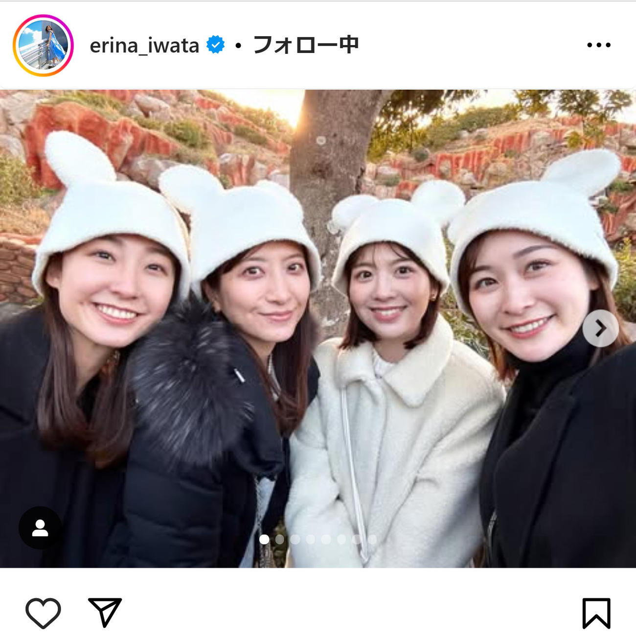 岩田絵里奈アナのインスタグラムから