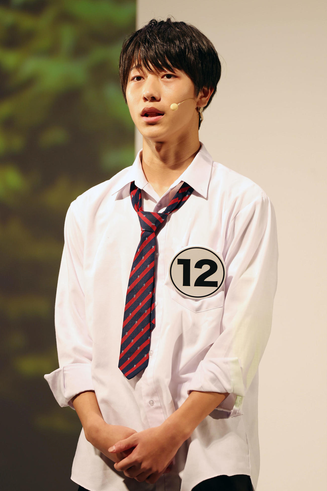 俳優オーディション「TREASURE HUNTING～あなたの才能という宝物を探す冒険に出よう～」で演技審査に臨む雑賀天成（撮影・前田充）