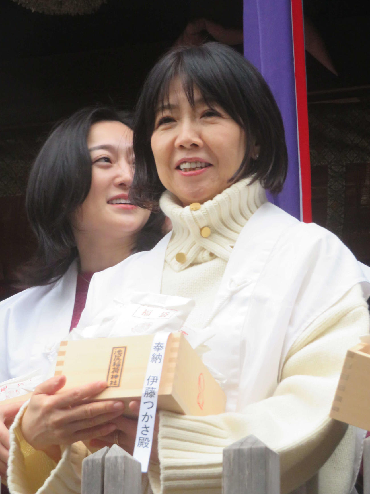 池尻稲荷神社節分祭に参加した伊藤つかさ