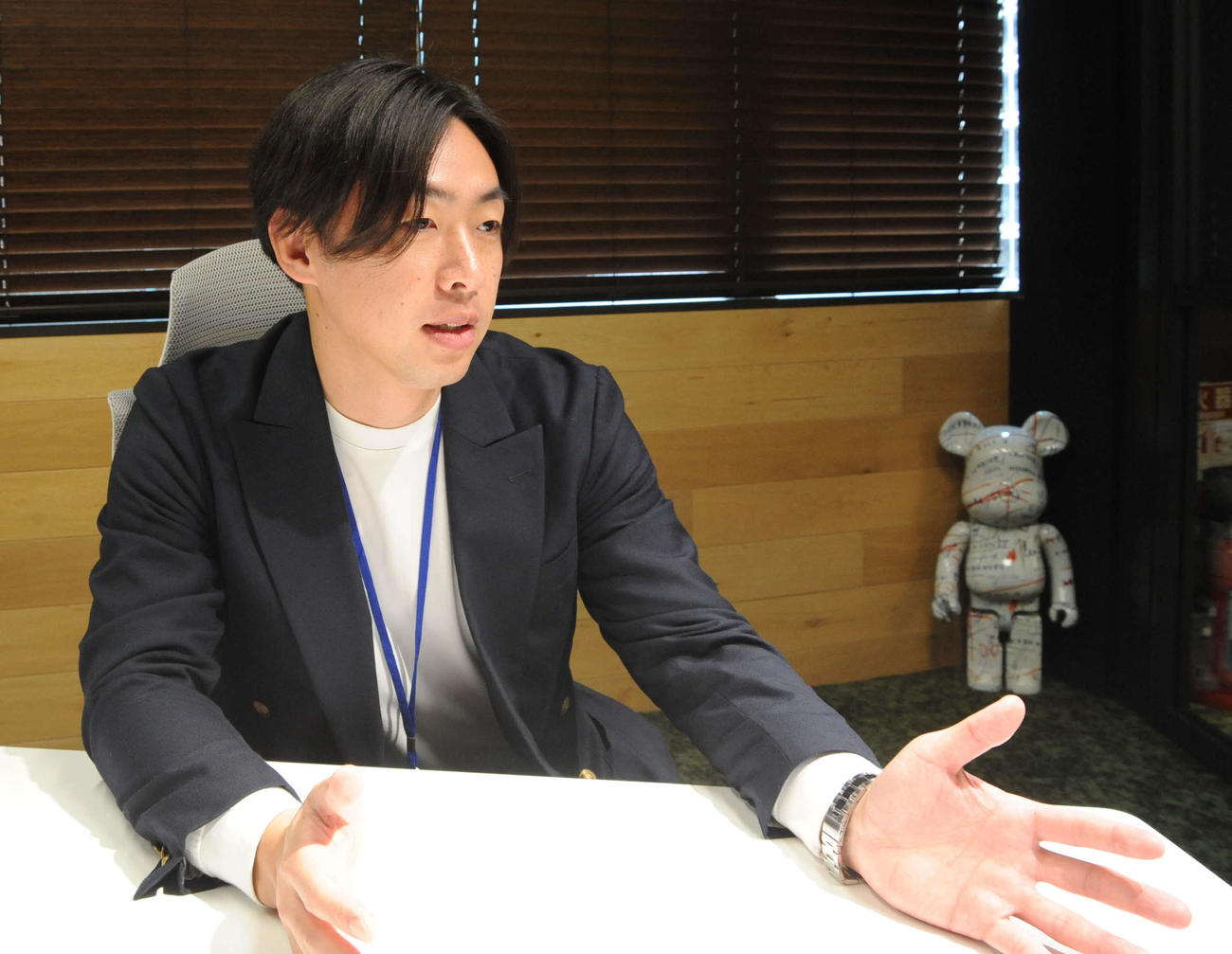 大分県のプロモーションムービー撮影への思いを語るBe．Crewの穴見健伍氏（撮影・松尾幸之介）