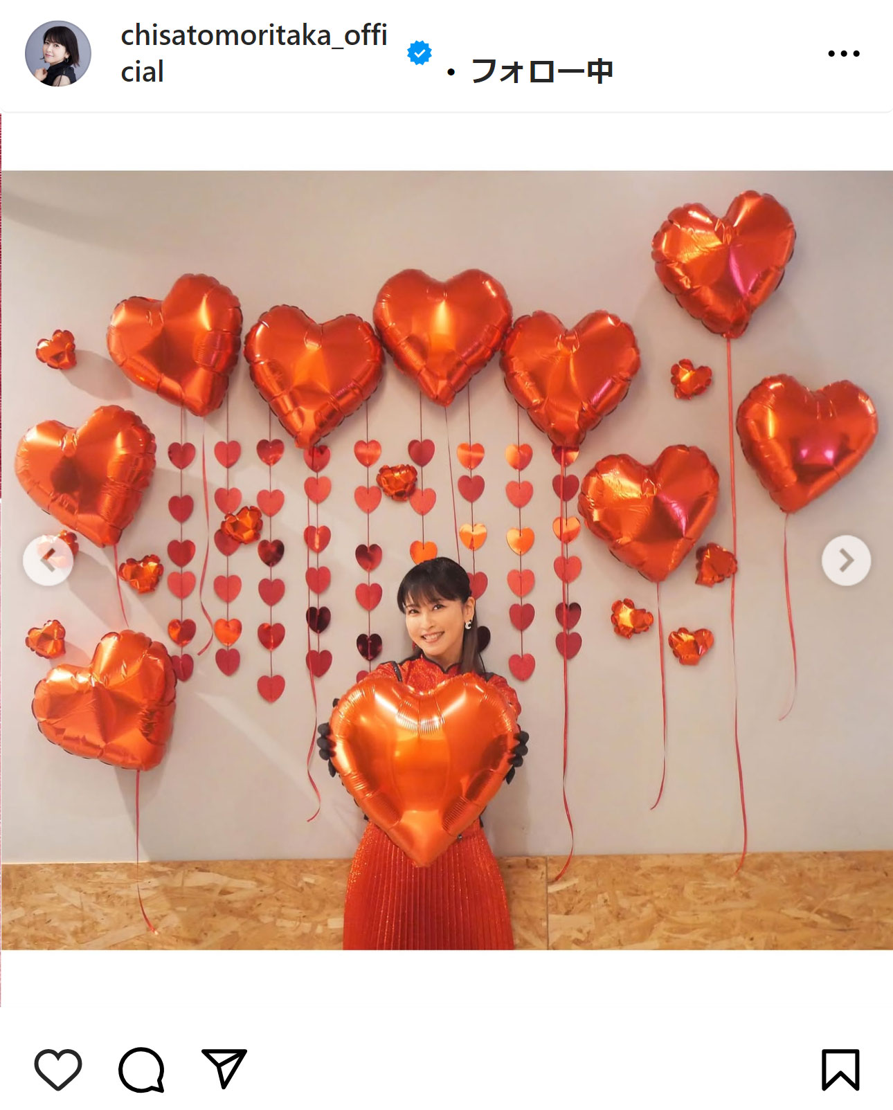森高千里のインスタグラムから