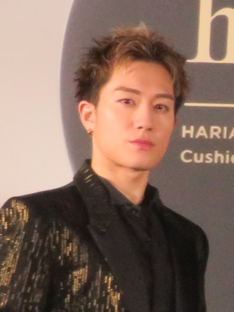 「HARIAS」CMキャラクター就任発表会に出席したIMP.椿泰我