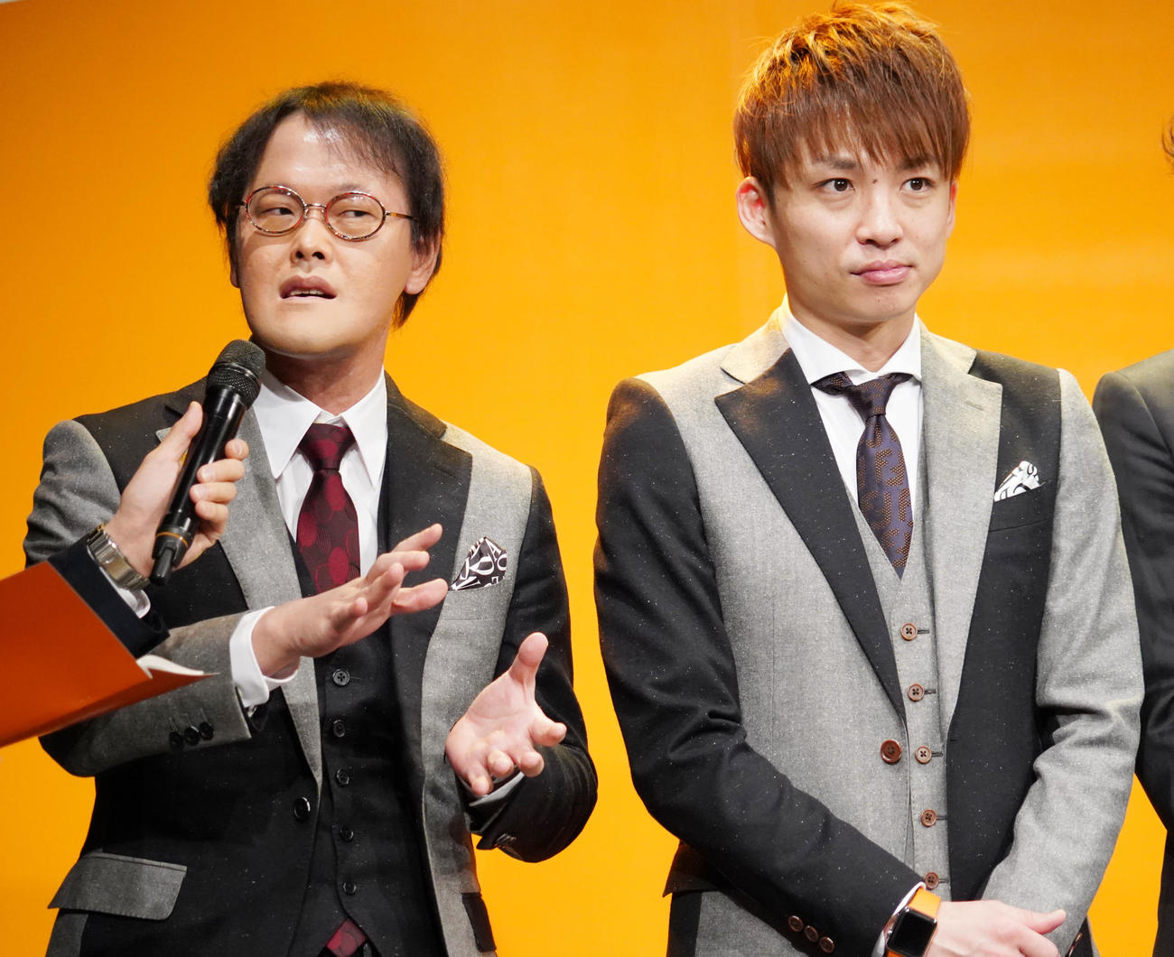アインシュタインの稲田直樹（左）と河井ゆずる（2020年1月撮影）