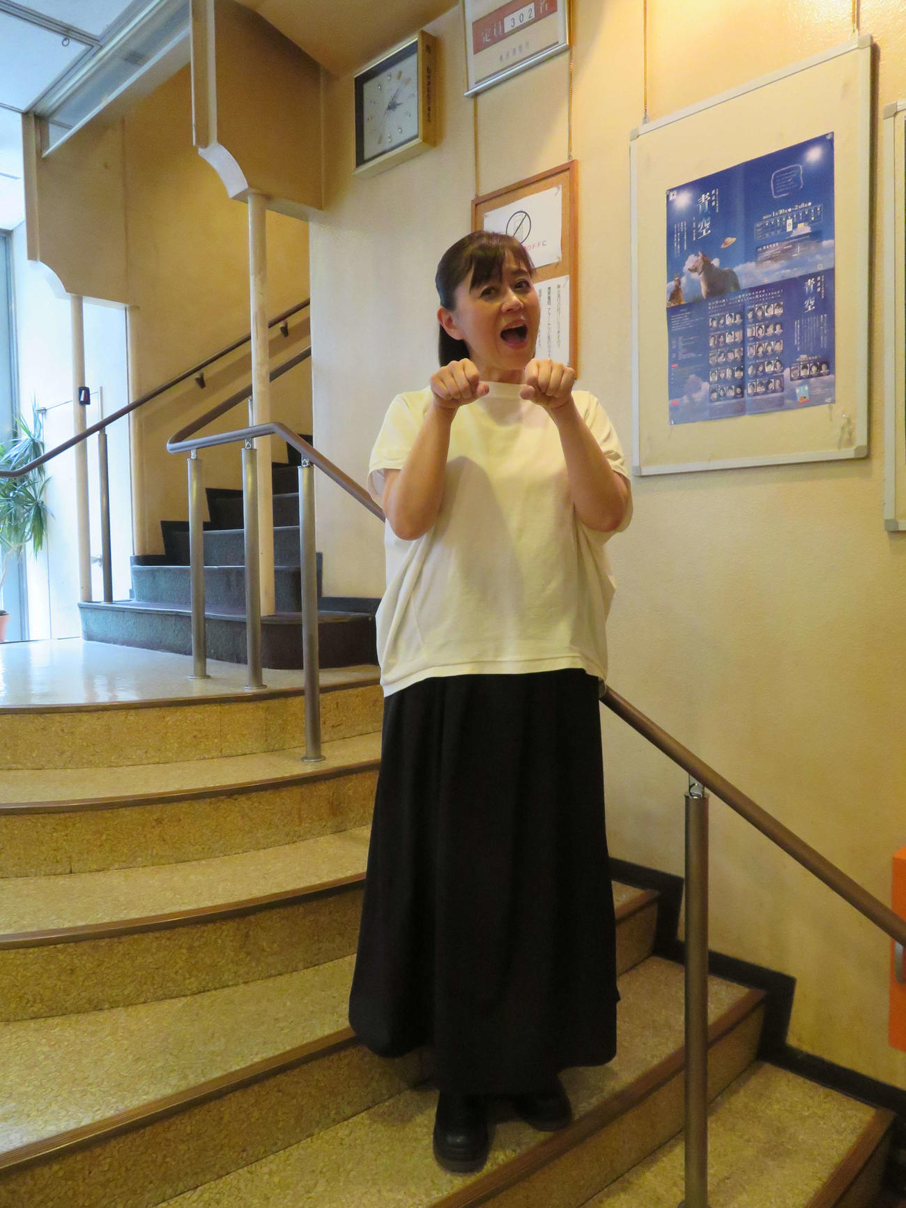 俳優座で上演中の「青空」で初めて朗読劇に挑戦した武内陶子（撮影・村上幸将）