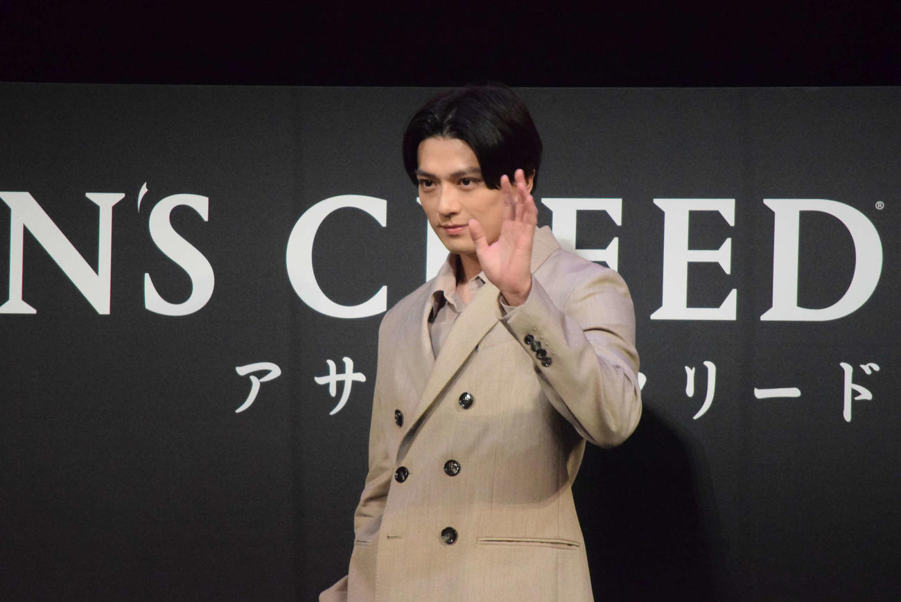 「アサシン　クリード　シャドウズ」ショウケース　in京都に出席した新田真剣佑（撮影・阪口孝志）