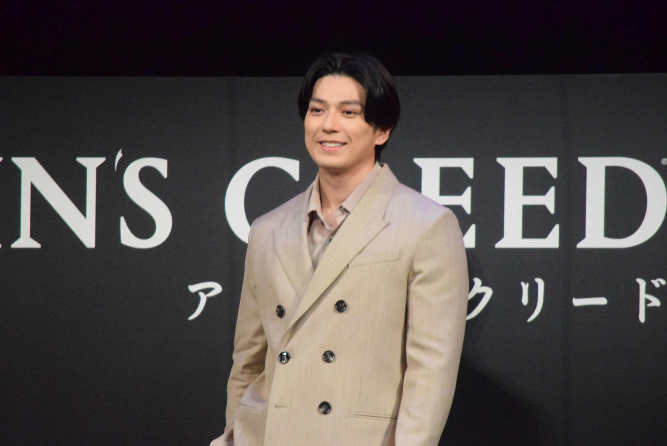 「アサシン　クリード　シャドウズ」ショウケース　in京都に出席した新田真剣佑（撮影・阪口孝志）