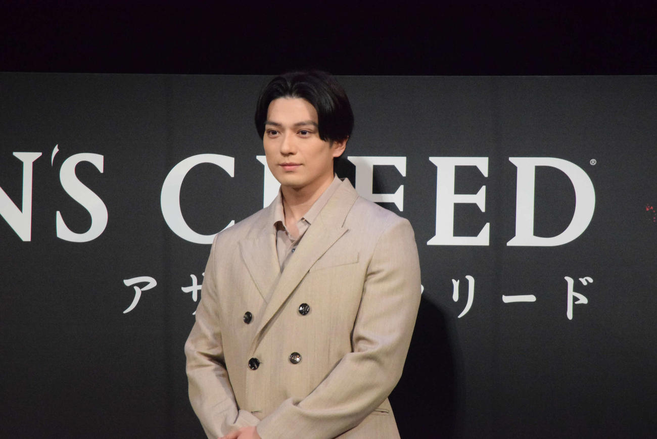 「アサシン　クリード　シャドウズ」ショウケース　in京都に出席した新田真剣佑（撮影・阪口孝志）