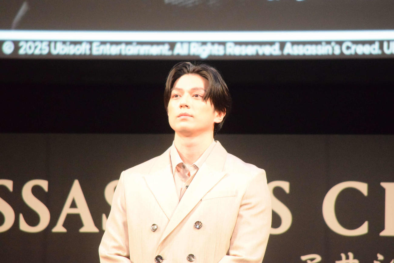 「アサシン　クリード　シャドウズ」ショウケース　in京都に出席した新田真剣佑（撮影・阪口孝志）
